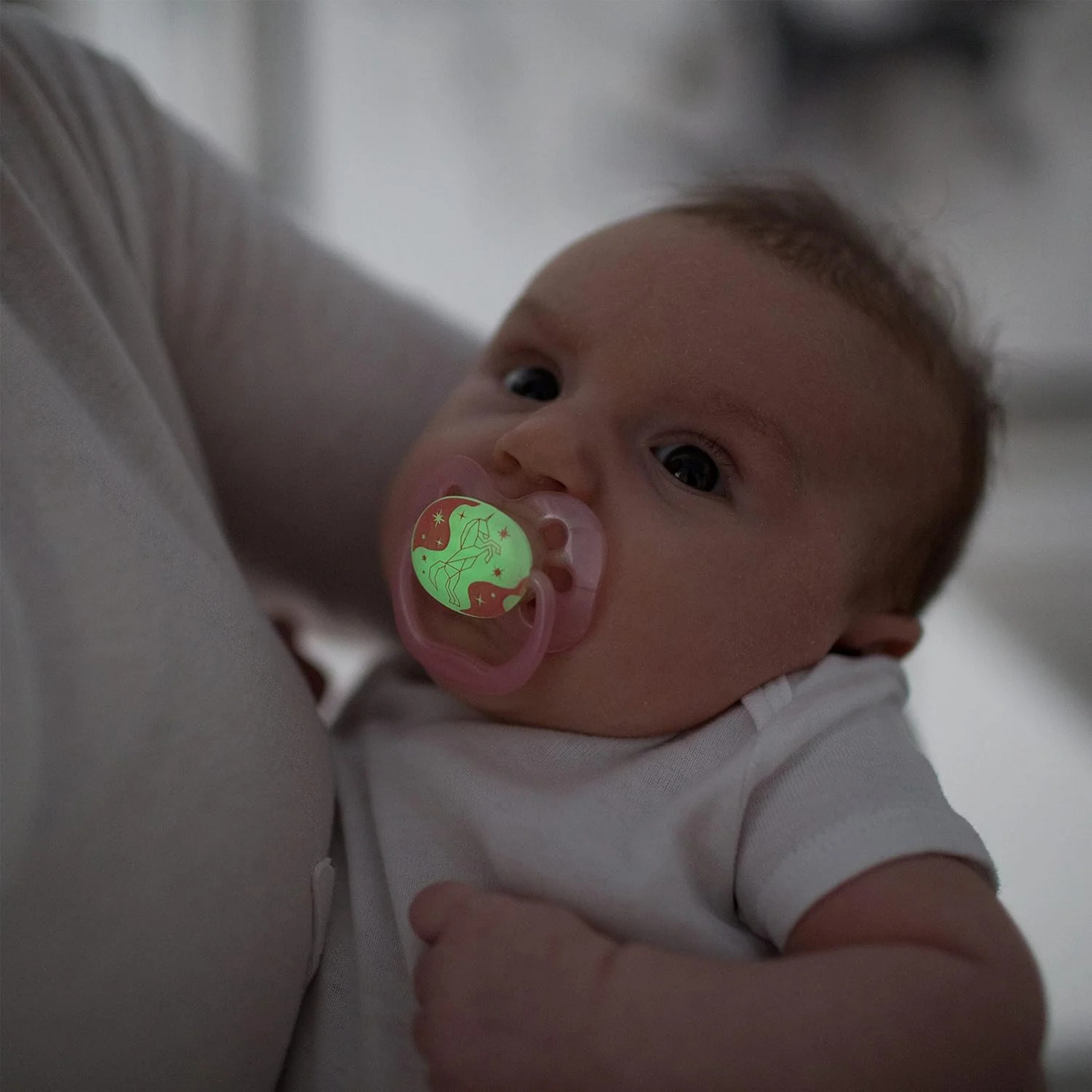 Dr. Brown’s Advantage Pacifier – Stage 1, Glow in the Dark, 2-Pack, Blue, 0-6 m