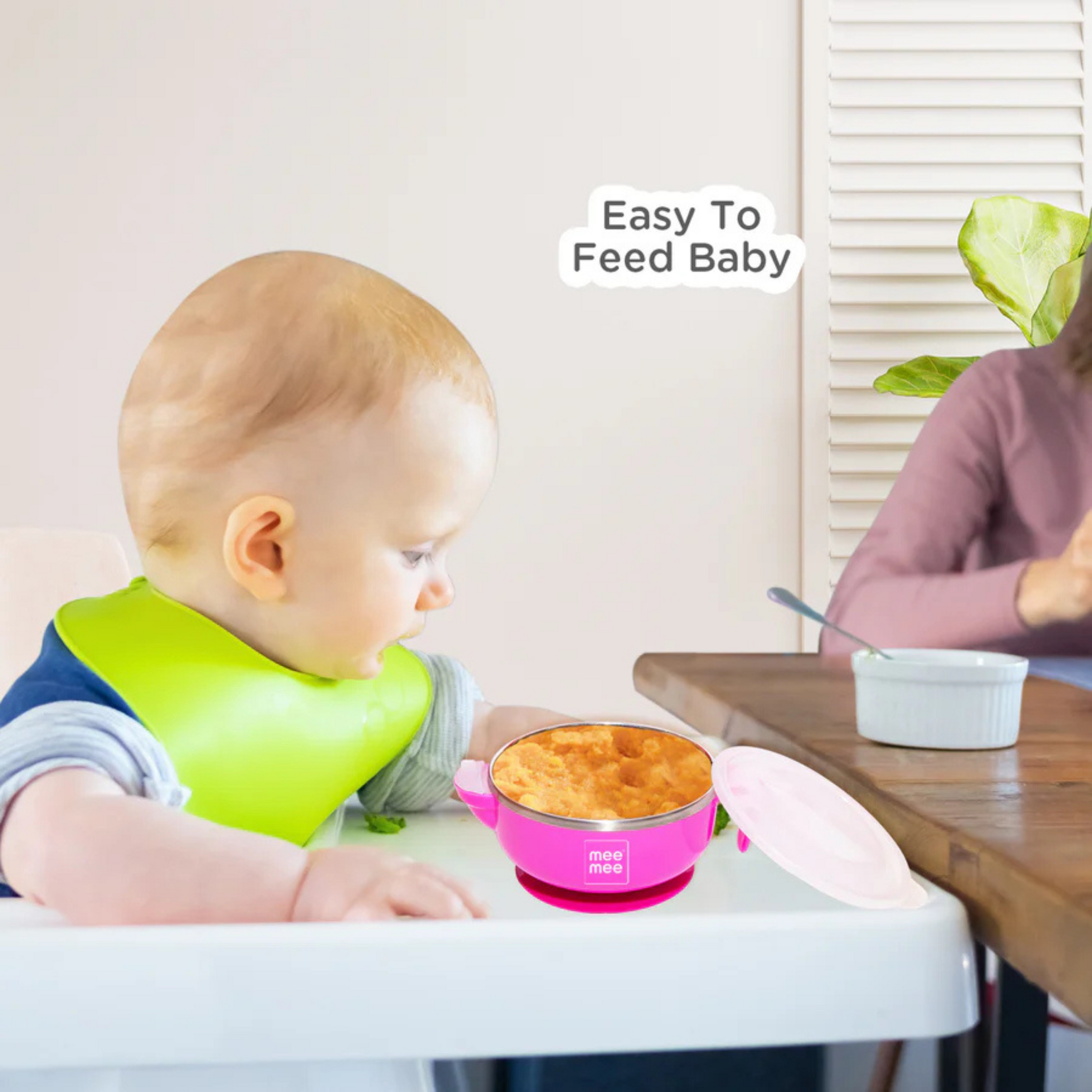 Mee Mee Air Tight Baby Feeding Bowl | BPA Free | Stay Warm Bowl | Food Remains Warm | Multi-Functional Snack/Fruit | Suction Non-Spill Bowl (Pink)