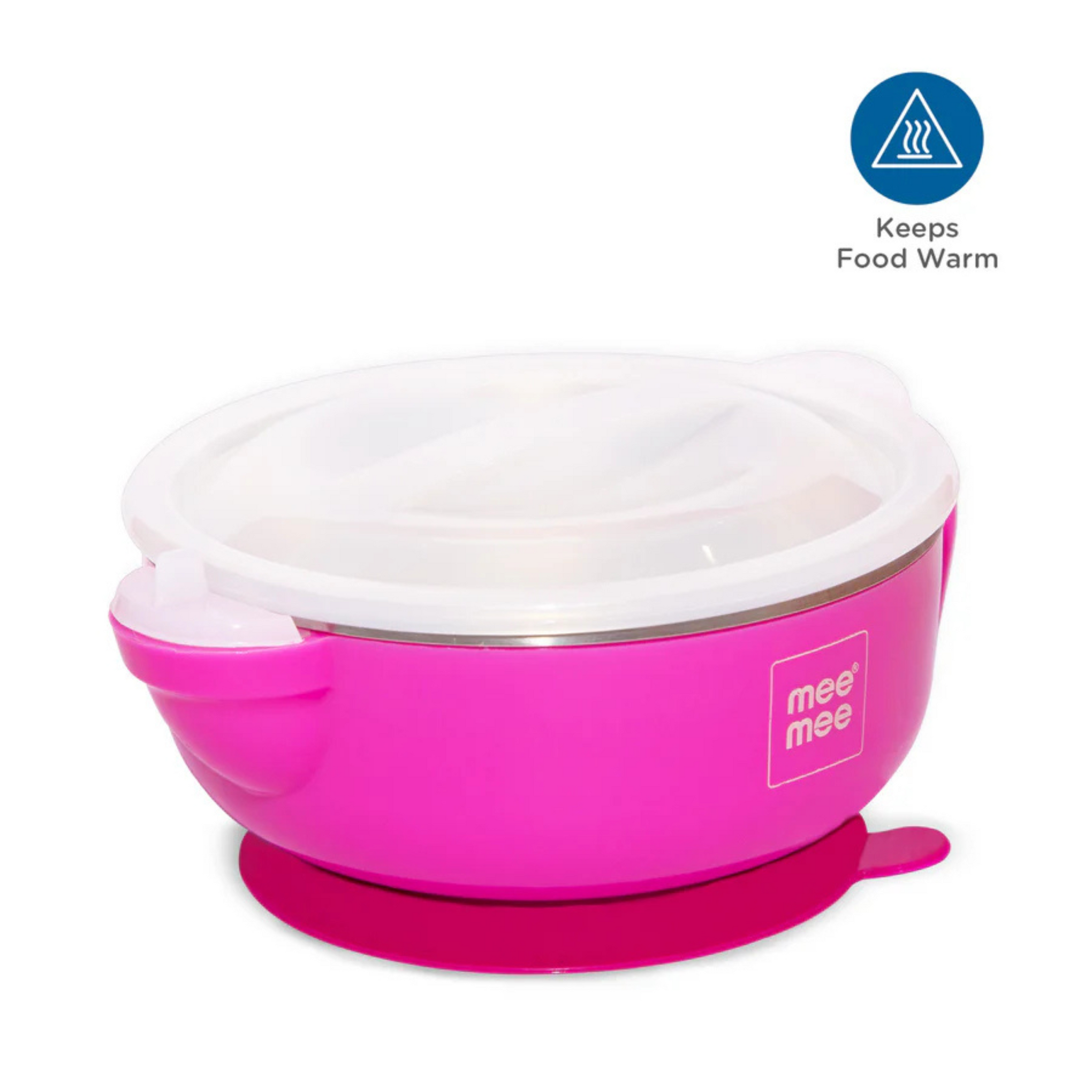 Mee Mee Air Tight Baby Feeding Bowl | BPA Free | Stay Warm Bowl | Food Remains Warm | Multi-Functional Snack/Fruit | Suction Non-Spill Bowl (Pink)