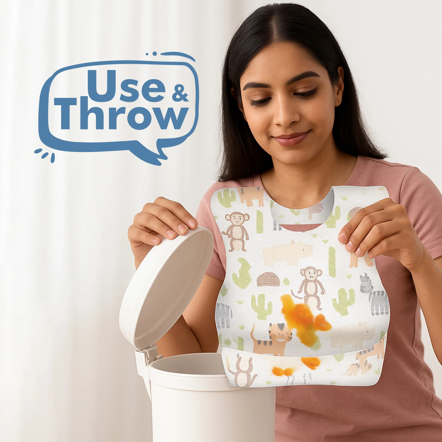 Smile Baby Disposable Baby Soft Travel Bibs – Waterproof, Leak-Proof, Pack of 30 Pieces