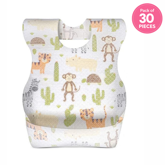 Smile Baby Disposable Baby Soft Travel Bibs – Waterproof, Leak-Proof, Pack of 30 Pieces