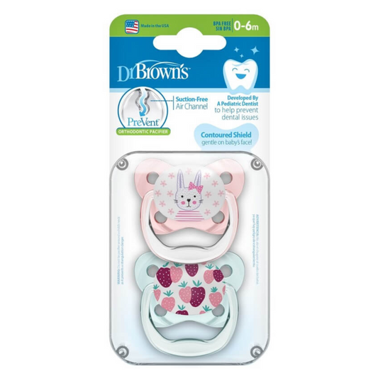 Dr. Brown’s PreVent Orthodontic Soother (0-6m) – Girl 2pcs