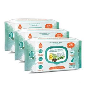 BuddsBuddy Olive Oil Based Natural Wipes for Babies with the goodness of Aloe Vera & Olive Oil | Moisturizing wipes for baby skin | Antibacterial Baby Wipes.