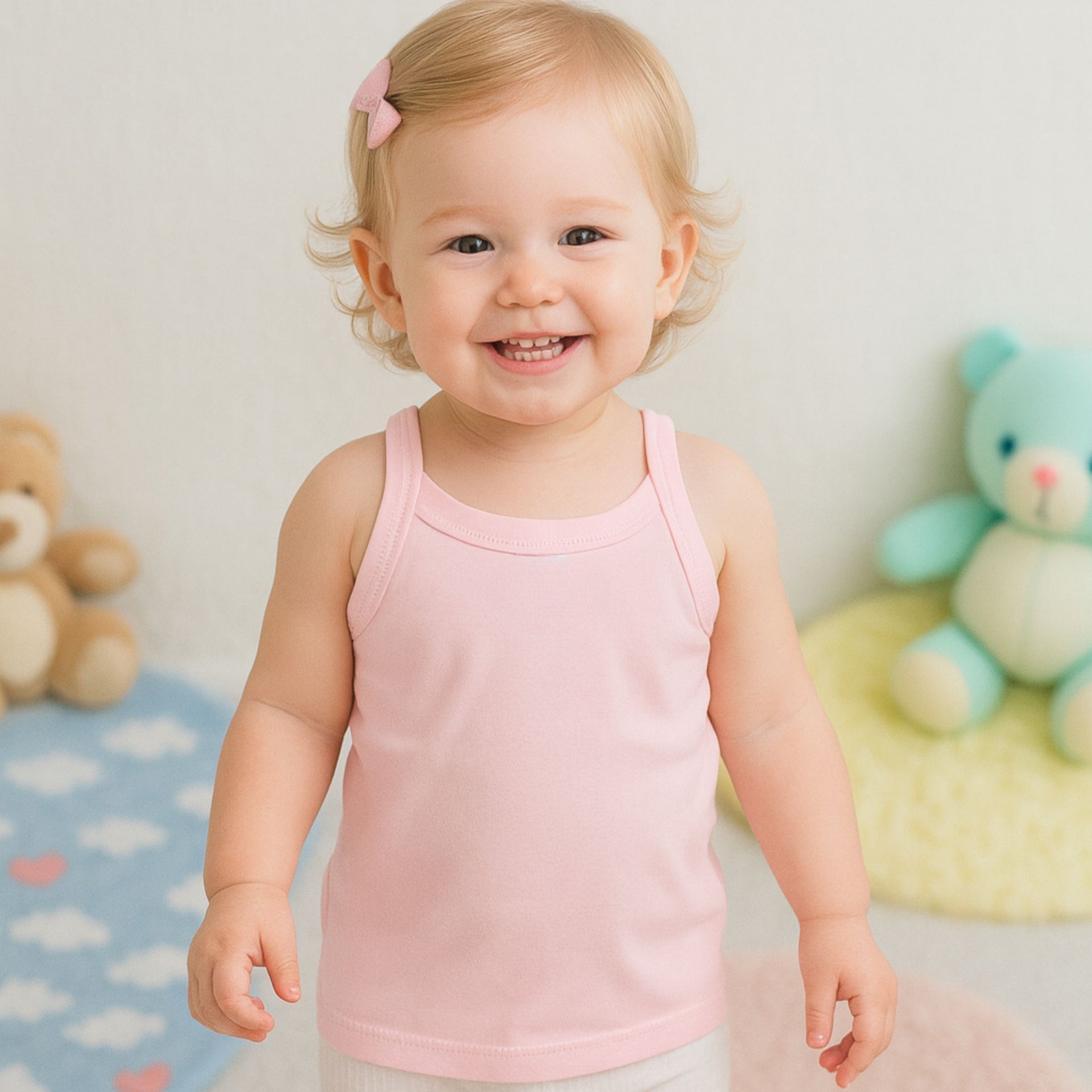 Baby Girls' Cotton Sleeveless Camisole Vest – Ultra Soft, Breathable Innerwear for 2-6 Years | Pack of Any 3