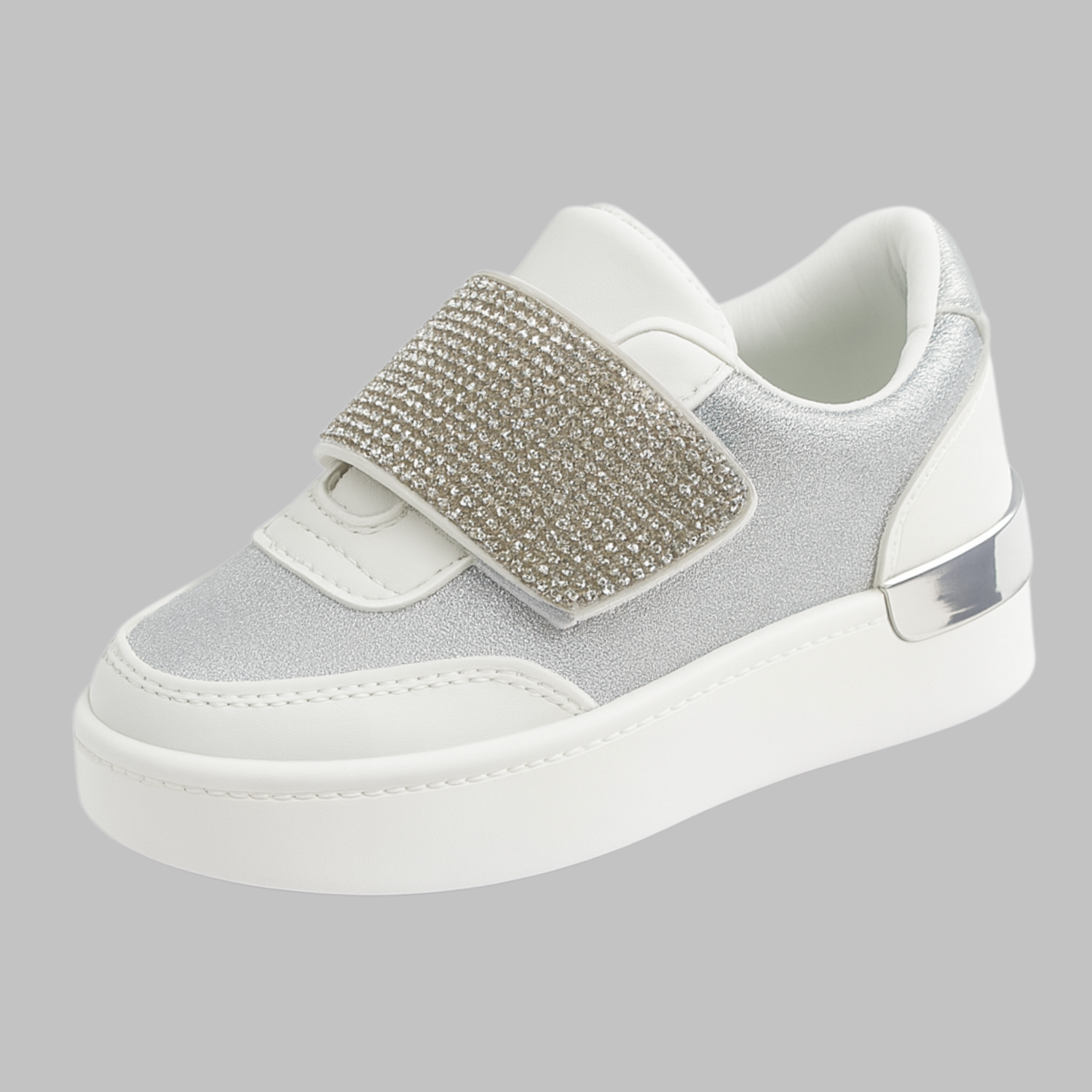 Smile Baby Sparkle Step Sneakers – Pink And Silver Glitter Shine Shoes for Girls (1–8 Years)