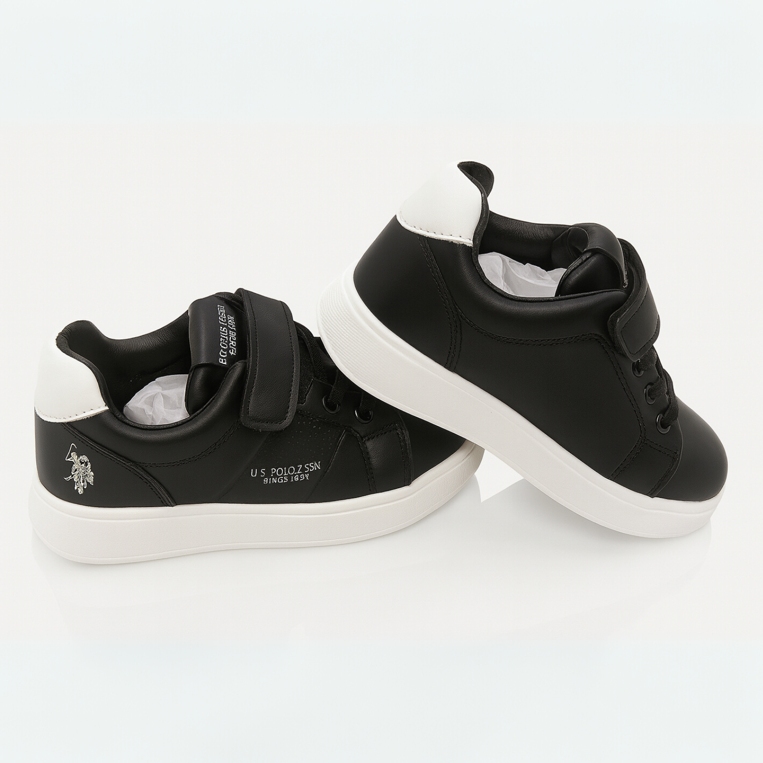 U.S. Polo Assn. Kids Casual Sneakers – Beige And Black Comfort Lace-Up Shoes (1–8 Years)