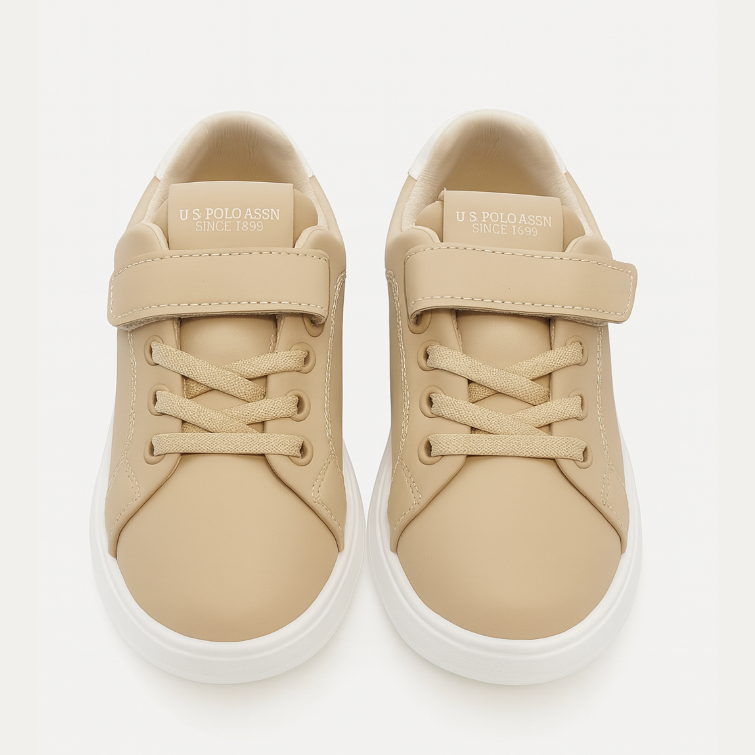 U.S. Polo Assn. Kids Casual Sneakers – Beige And Black Comfort Lace-Up Shoes (1–8 Years)