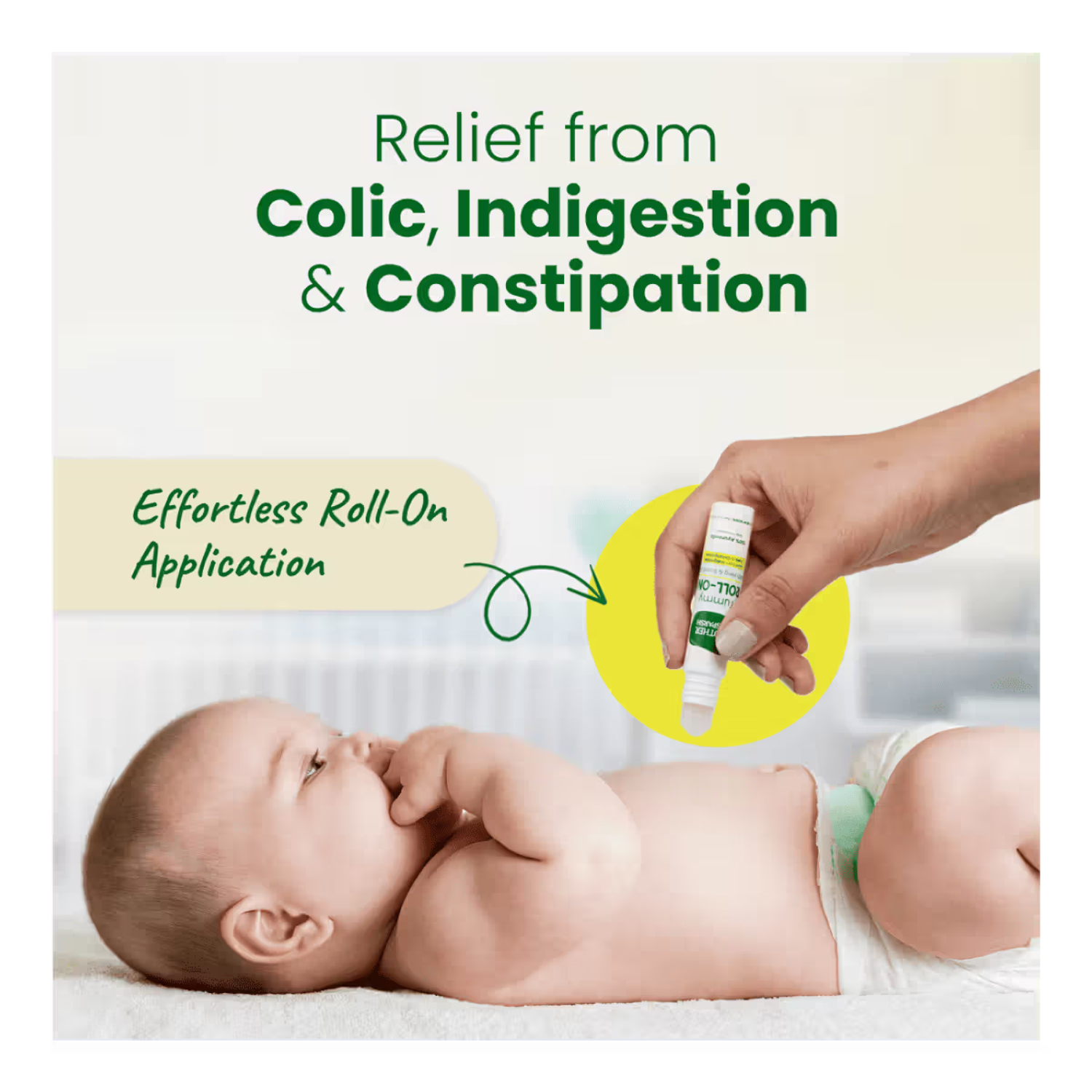 Mother Sparsh Tummy Roll On for Baby, Colic Relief and Digestion, 100% Ayurvedic, Hing & Saunf, 6ml Pack of 2