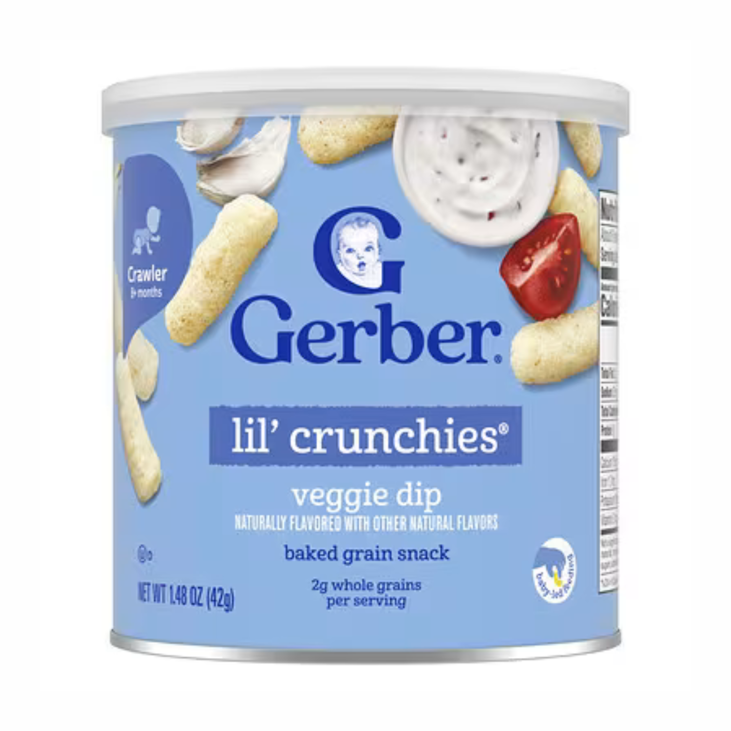 Gerber, Snacks for Baby, Lil' Crunchies, Baked Grain Snack, 8+ Months, Veggie Dip, 1.48 oz (42 g)