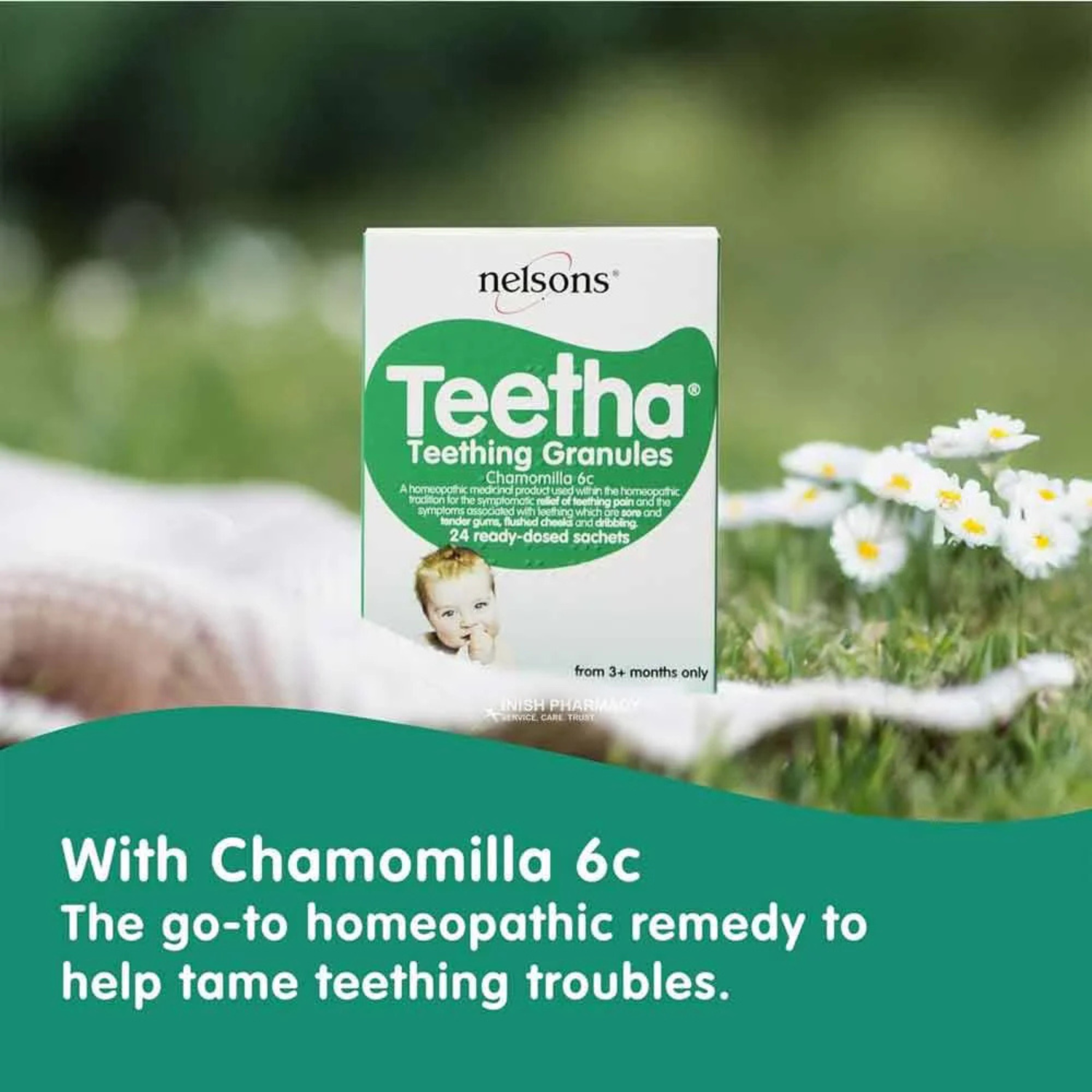 Nelsons Teetha Teething Granules (Chamomilla 6c) – Teething Relief for Babies, 24 Sachets