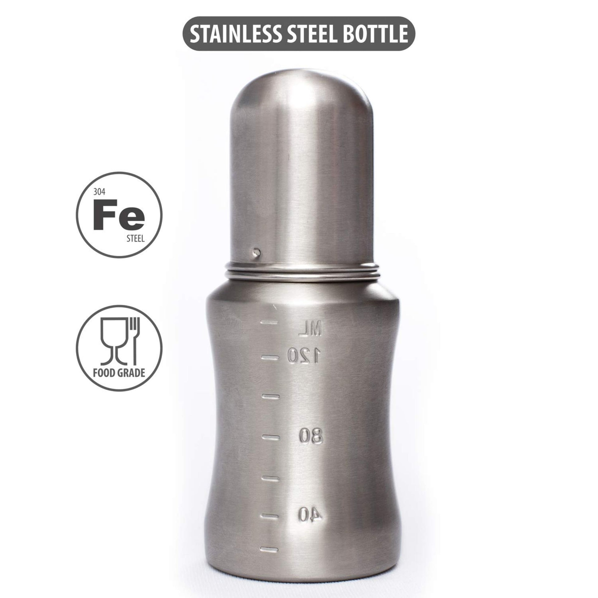 Small Wonder Stainless Steel Baby Feeding Bottle 140 ml & 240ml , Pack of 1