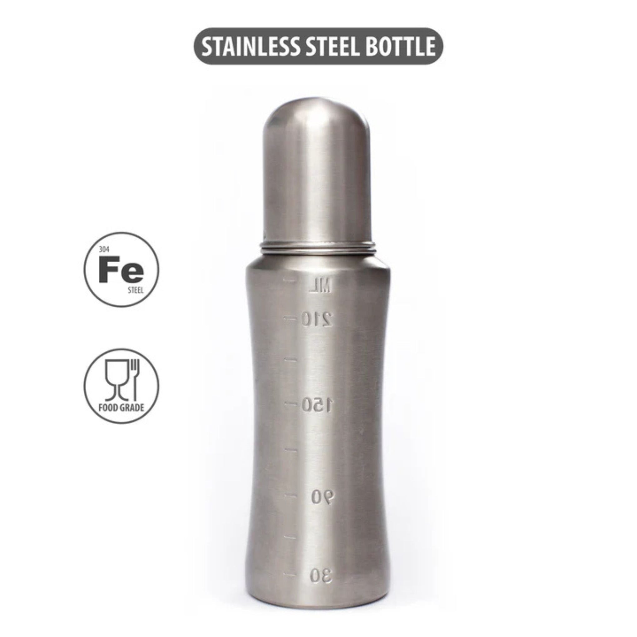 Small Wonder Stainless Steel Baby Feeding Bottle 140 ml & 240ml , Pack of 1