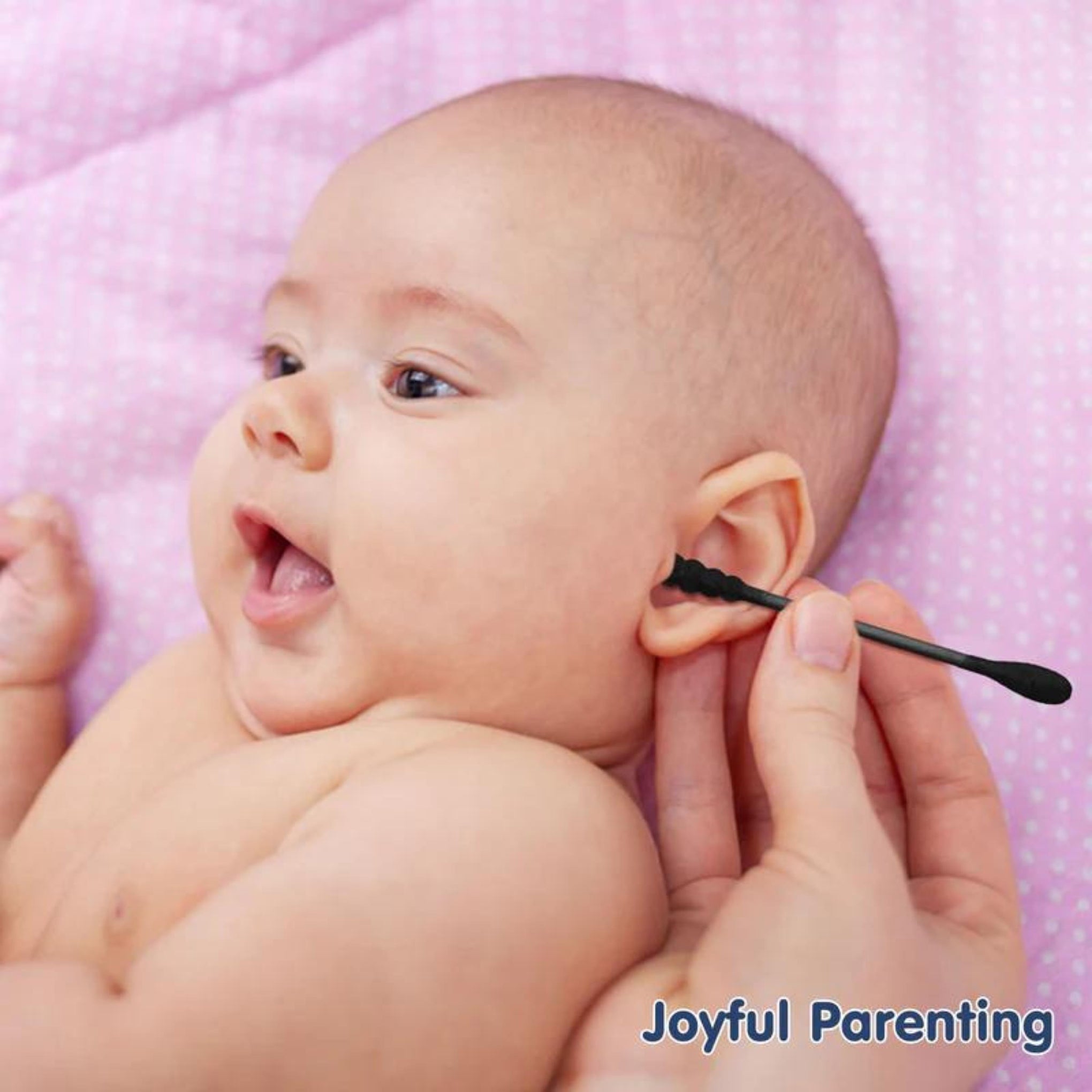 Hopop Cotton Buds | Baby Spiral Tip Paper Stem Charcoal Ear Cleaner Buds | 1 Pack | 100 Sticks | Black Charcoal 1002C