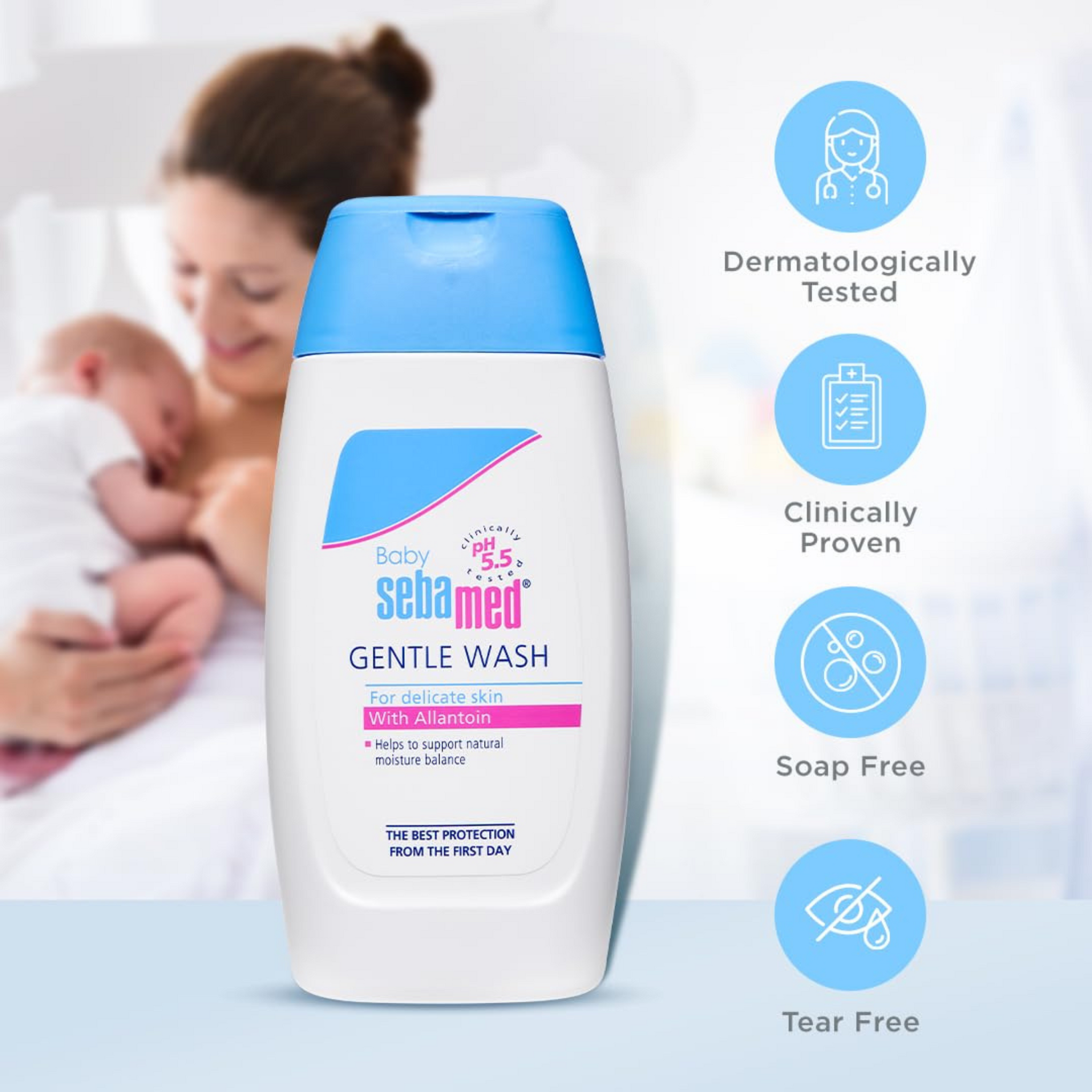 Sebamed Baby Gentle Wash |pH 5.5| Body Wash|Soap Free|Tear Free|