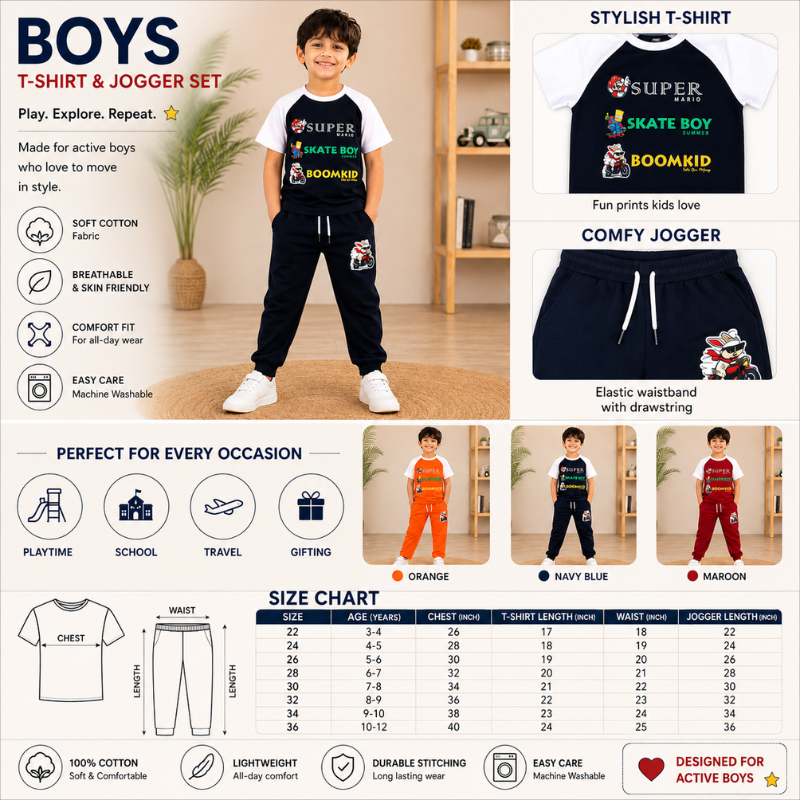 Boys Super Mario T-Shirt & Jogger Set | Smile Baby