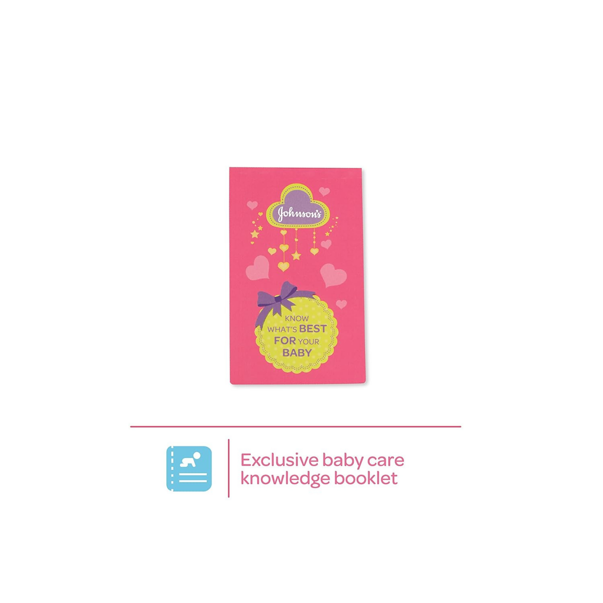 JOHNSON’S® Baby Care Collection with Organic Cotton Baby Romper and Baby Milestone Book (10 Gift Items, Pink)