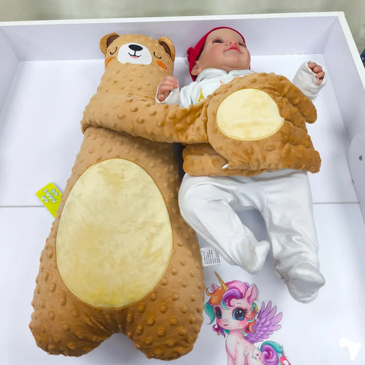 Smile Baby Automatic Patting Sleeping Toy for Babies | Remote-Controlled Gentle Patting Sleep Aid | Ultra-Soft Plush Bear Pillow | Rechargeable USB Baby Soother | Comforting Sleep Companion for Newborns & Toddlers