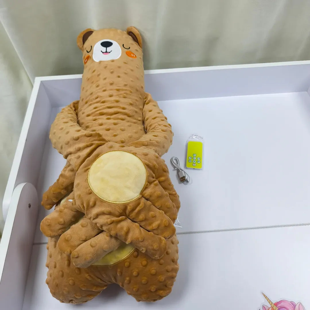 Smile Baby Automatic Patting Sleeping Toy for Babies | Remote-Controlled Gentle Patting Sleep Aid | Ultra-Soft Plush Bear Pillow | Rechargeable USB Baby Soother | Comforting Sleep Companion for Newborns & Toddlers