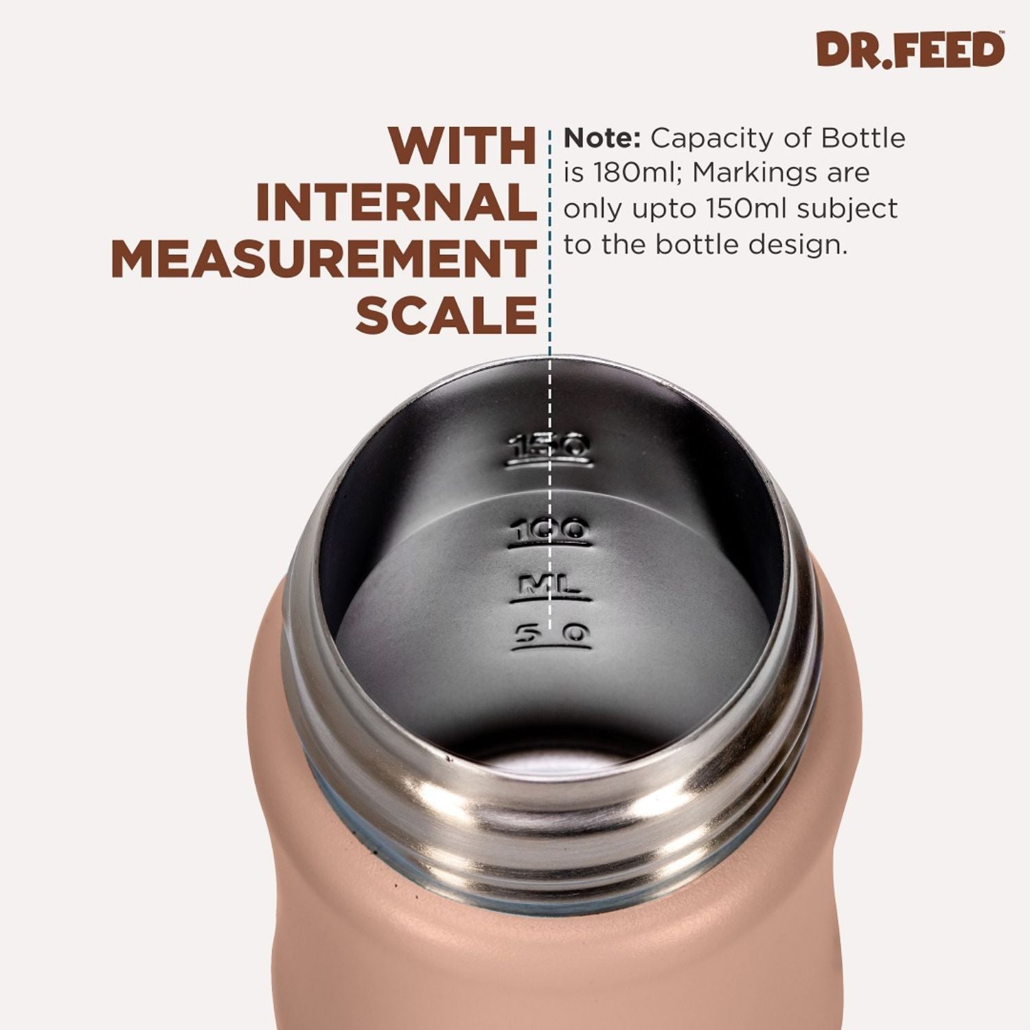 ADORÉ® Dr. Feed Majestique Insulated Double Wall Stainless Steel Feeding Bottle | 180 ml | Anti-Colic Silicone Teat | Hot & Cold Retention
