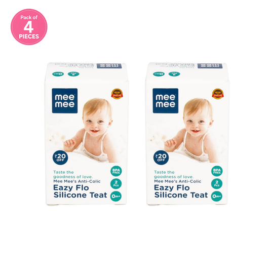 Mee Mee Anti-Colic Easy Flo Silicone Teat for Baby ( 4 pcs pack )