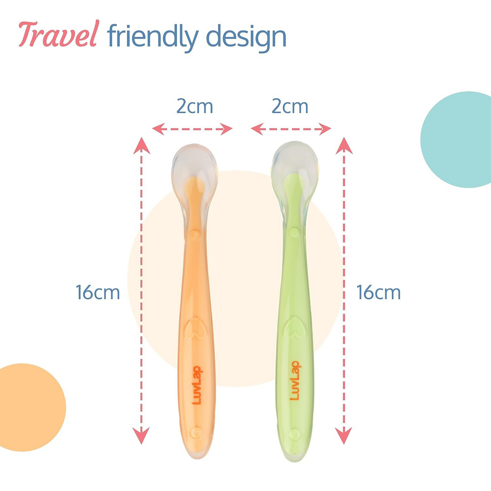 LuvLap Baby Feeding Spoon Set Of 2 With Ultra Supple 100% Silicone Tip,Bpa Free Material With Food Grade Silicone Tip,Self Feeding Utensil,Baby Weaning Spoon For Kids 4 Months+(Green&Pink),16 Cm