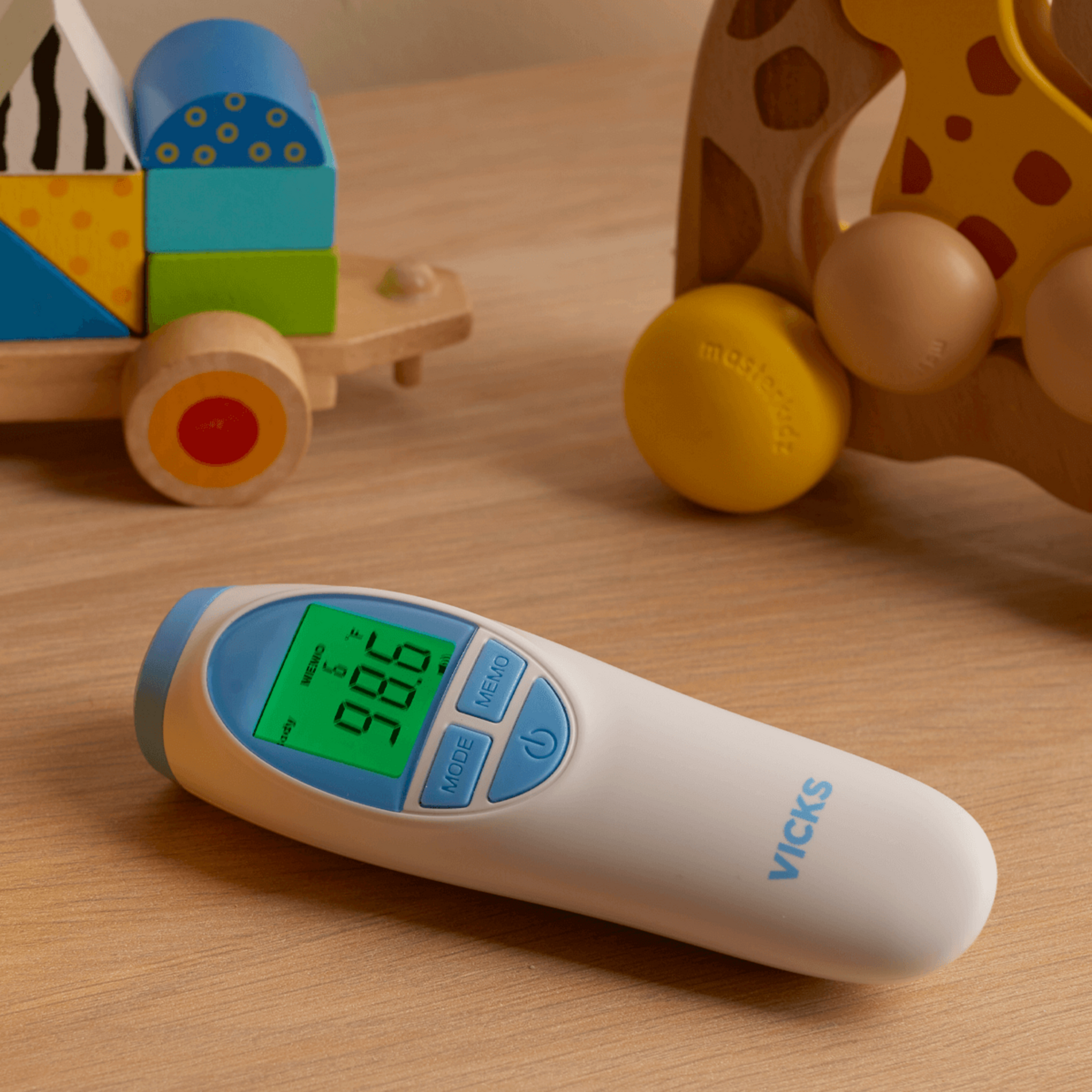 Vicks No Touch 3-in-1 Thermometer Measures Forehead Food & Bath Temps