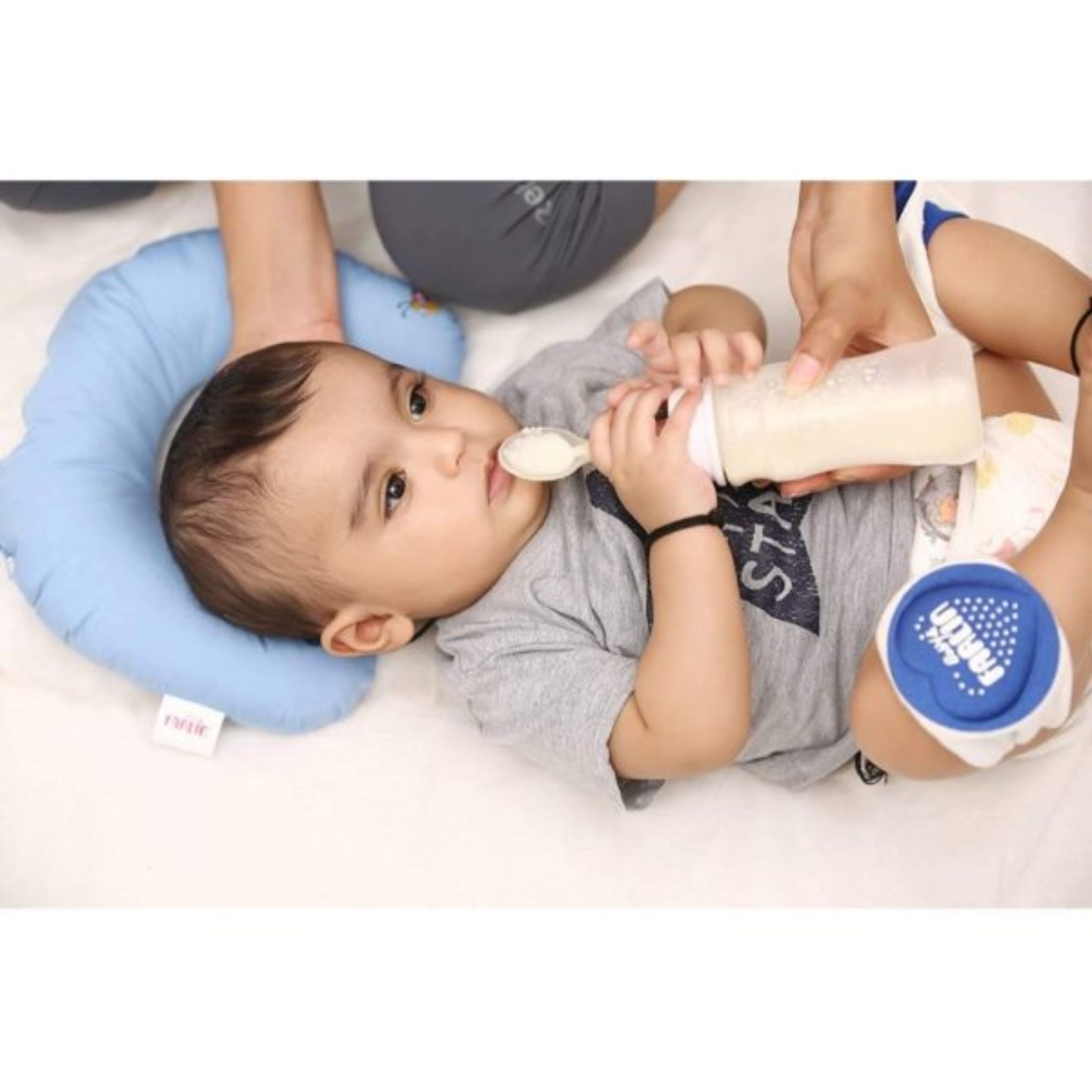 Farlin The Easy Feeder – All-in-One Baby Feeding Bottle with Soft Spoon | BPA-Free | Hygienic & Travel-Friendly | Blue & Pink