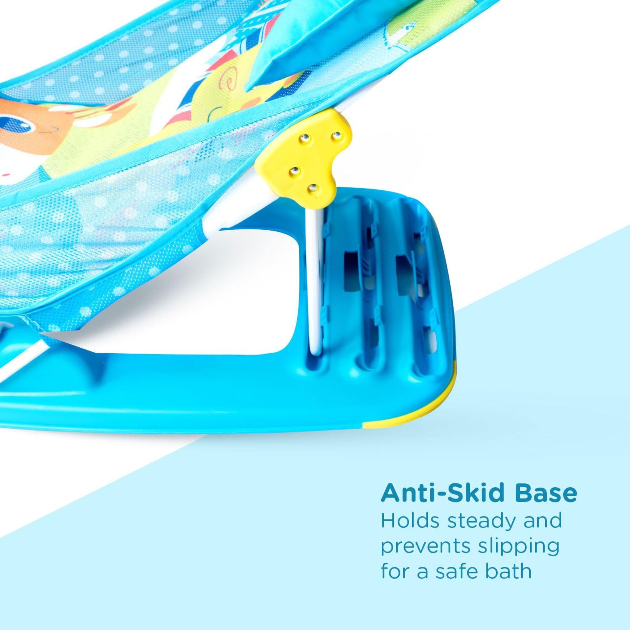 Mee Mee Newborn Baby Bather | Bath Chair for Newborns and Infants 0-12 Months | Foldable | 3 Position Adjustable chair | Anti Skid Base | Washable Soft Mesh Seat | for Babies Upto 5Kg