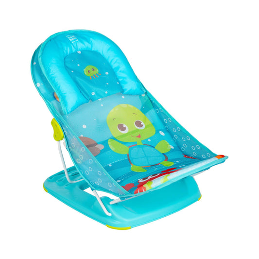 Mee Mee Newborn Baby Bather Bath Chair |Foldable |3 Position Adjustable Chair |Washable Soft Mesh Seat Green