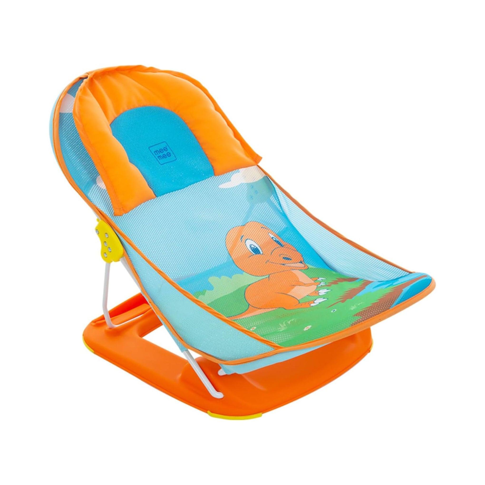 Mee Mee Newborn Baby Bather | Bath Chair for Newborns and Infants 0-12 Months | Foldable | 3 Position Adjustable chair | Anti Skid Base | Washable Soft Mesh Seat | for Babies Upto 5Kg