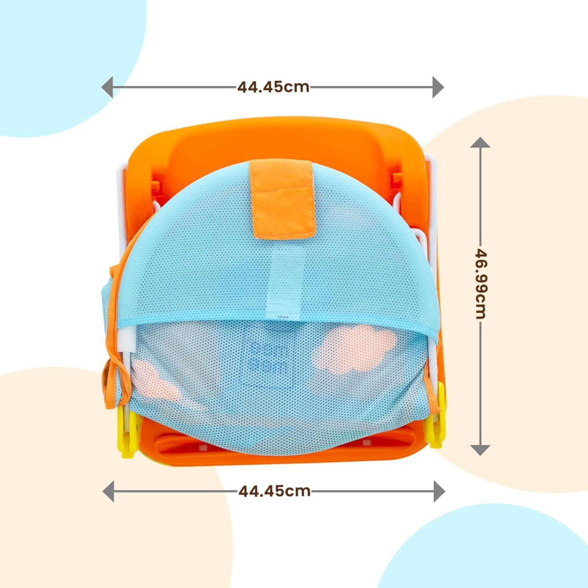 Mee Mee Newborn Baby Bather | Bath Chair for Newborns and Infants 0-12 Months | Foldable | 3 Position Adjustable chair | Anti Skid Base | Washable Soft Mesh Seat | for Babies Upto 5Kg