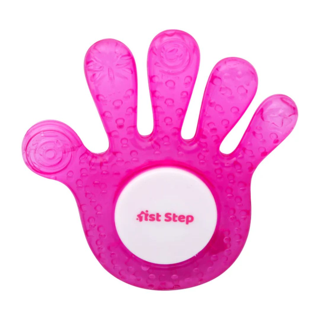 1st Step Water Filled Palm Shape Teether, Pink