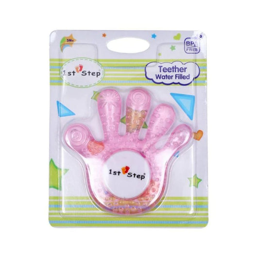1st Step Water Filled Palm Shape Teether, Pink