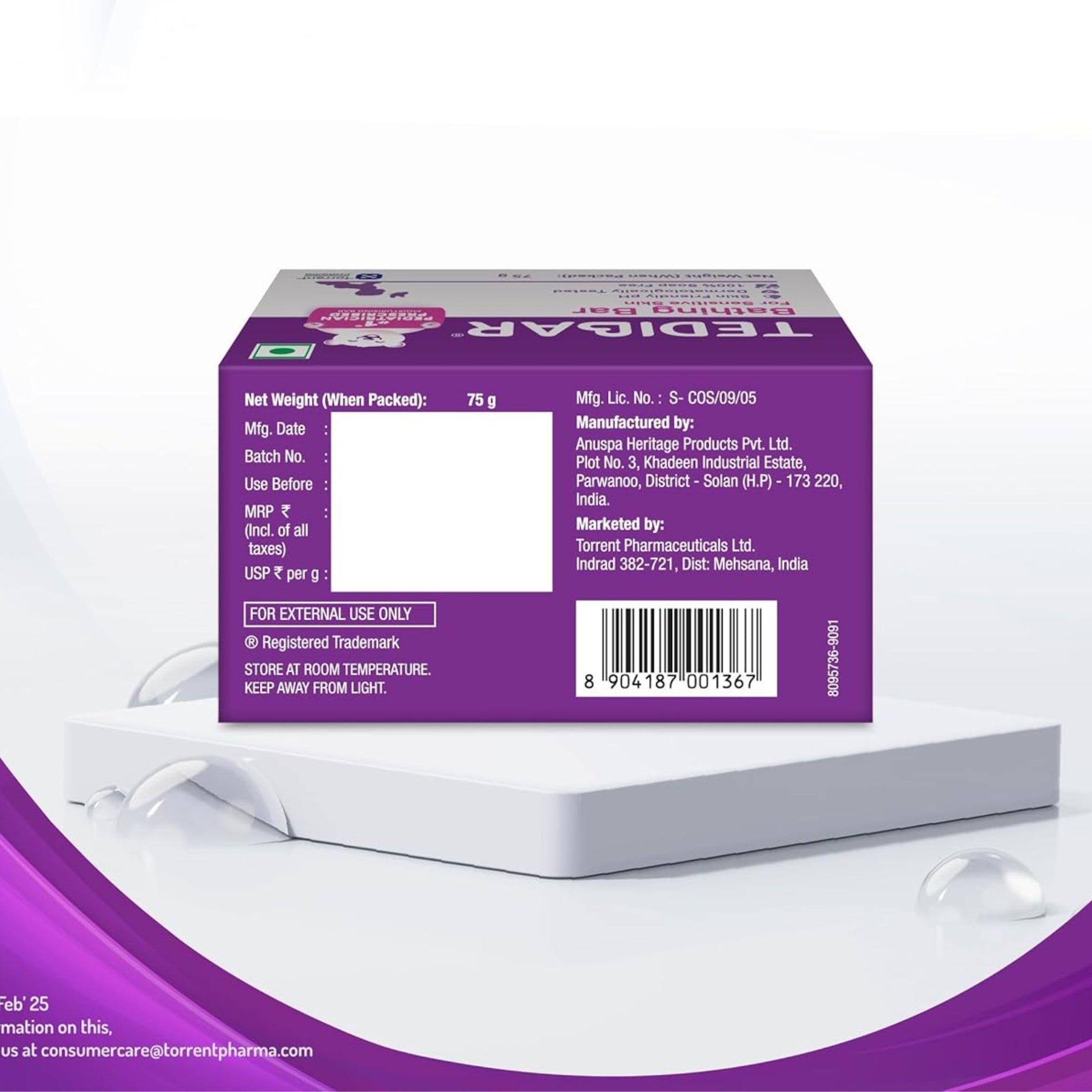 CURATIO Tedibar® Bathing Bar for Babies – Gentle Moisturising Bar for Sensitive Skin (75 g) | Soap-Free & Dermatologically Tested