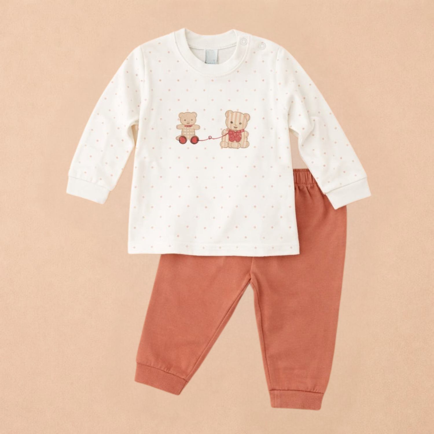 ZERO Baby Teddy Bear T-Shirt & Jogger Set – Soft Cotton Loungewear for Babies (0–24 Months)