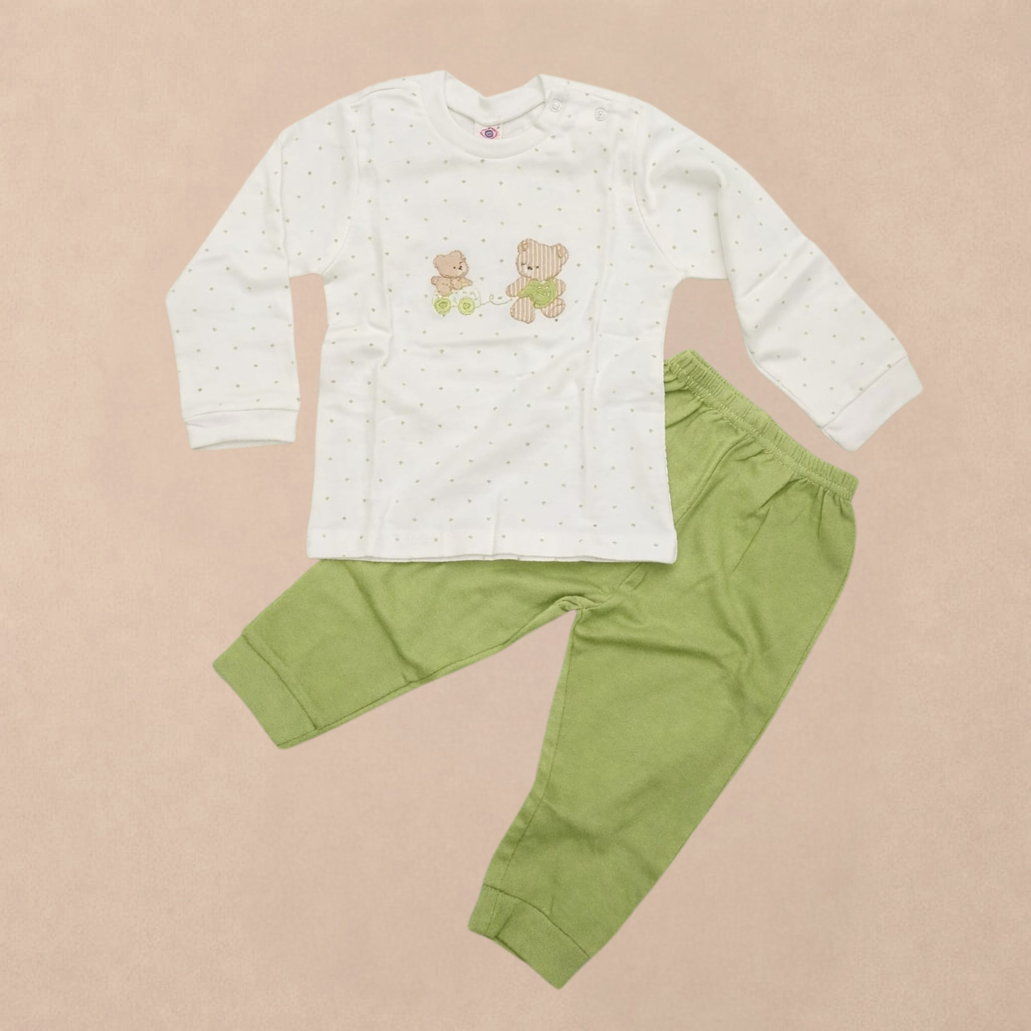 ZERO Baby Teddy Bear T-Shirt & Jogger Set – Soft Cotton Loungewear for Babies (0–24 Months)