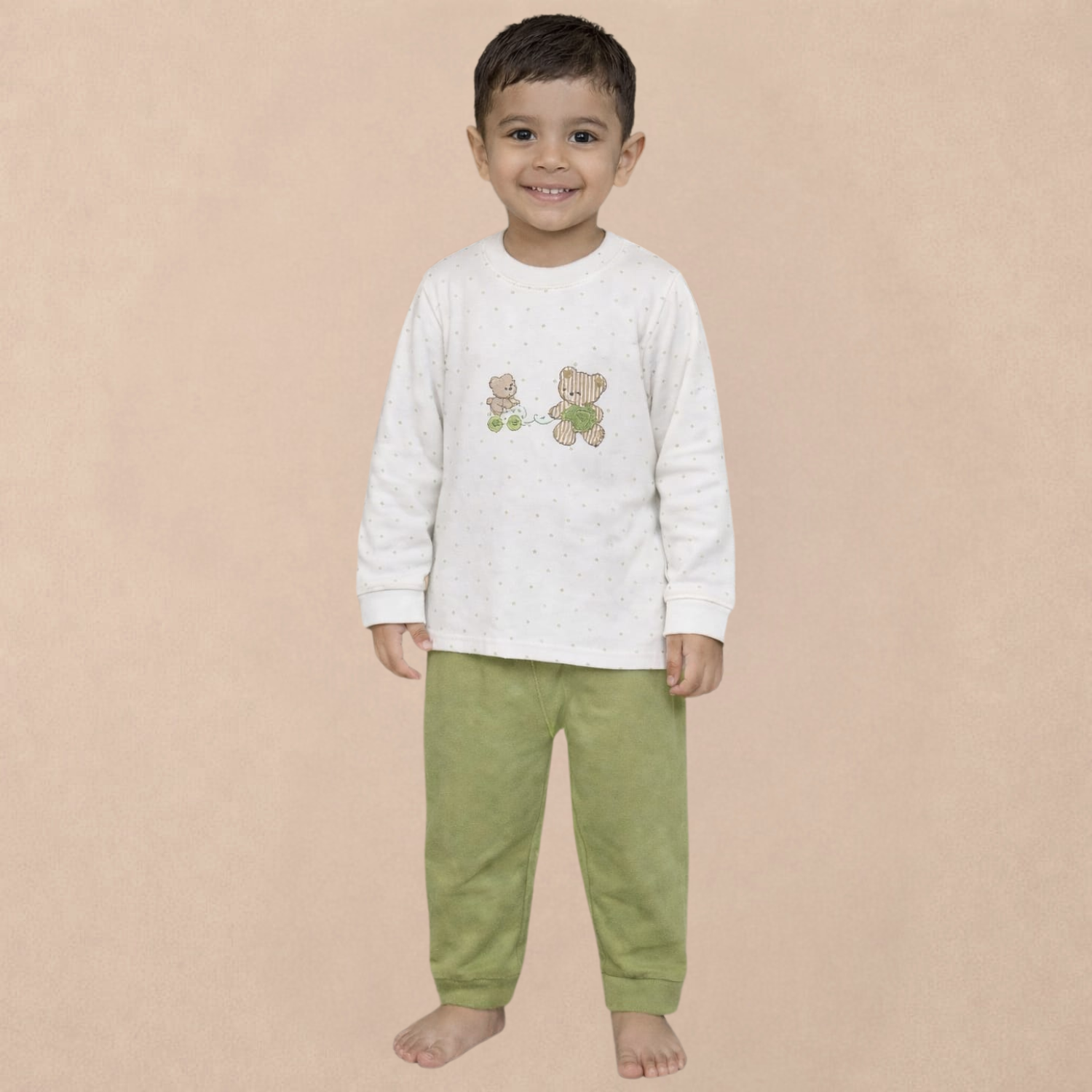 ZERO Baby Teddy Bear T-Shirt & Jogger Set – Soft Cotton Loungewear for Babies (0–24 Months)
