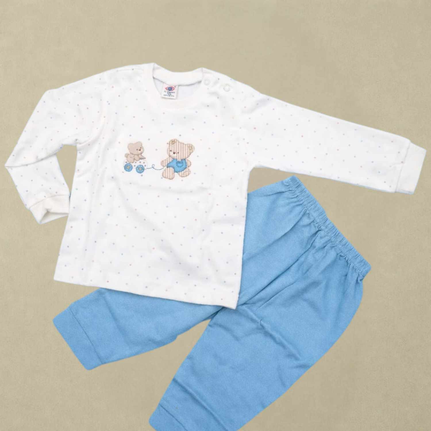ZERO Baby Teddy Bear T-Shirt & Jogger Set – Soft Cotton Loungewear for Babies (0–24 Months)