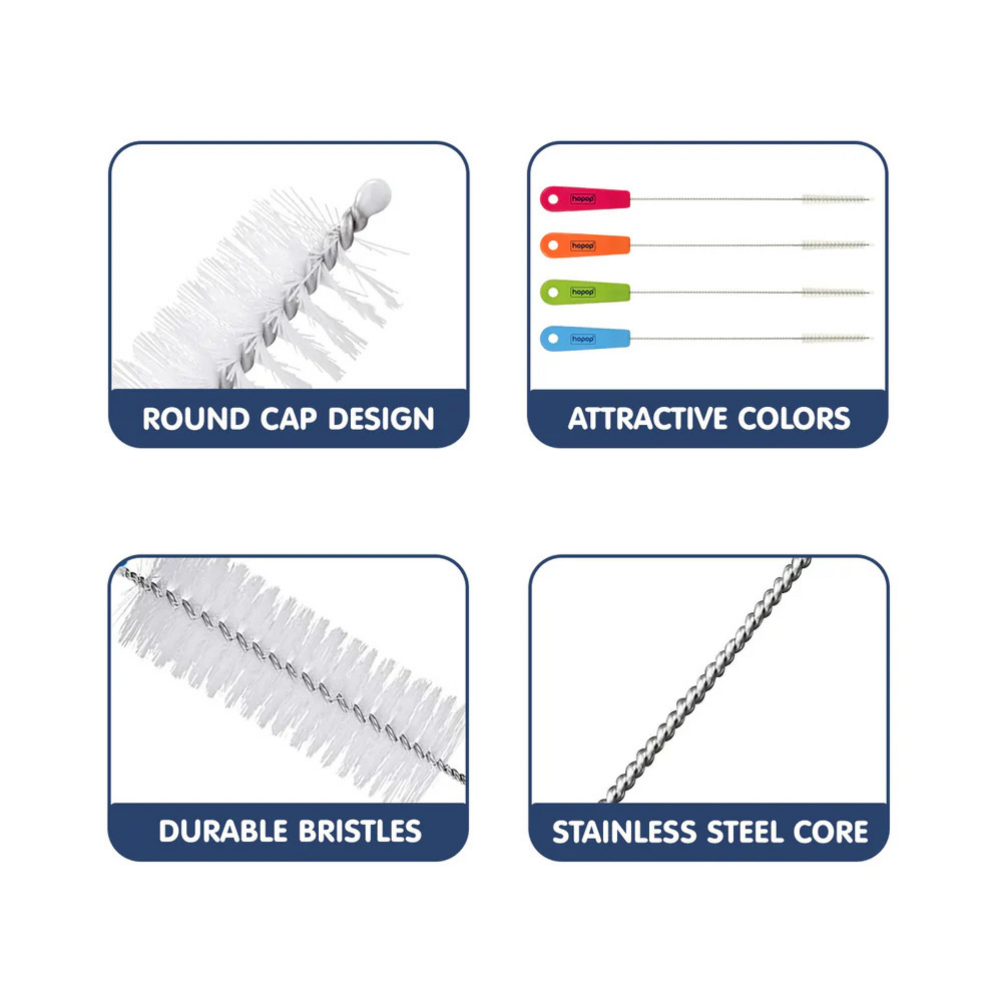 Hopop Easy Straw Cleaning Brush - Pack of 2