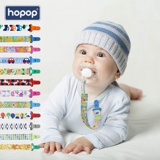 Hopop Polyester Pacifier Clip|Colorful Pacifier Holder For Baby|100% Safe Pacifier Chain/Belt|Bpa Free|Suitable For Newborns & Toddlers