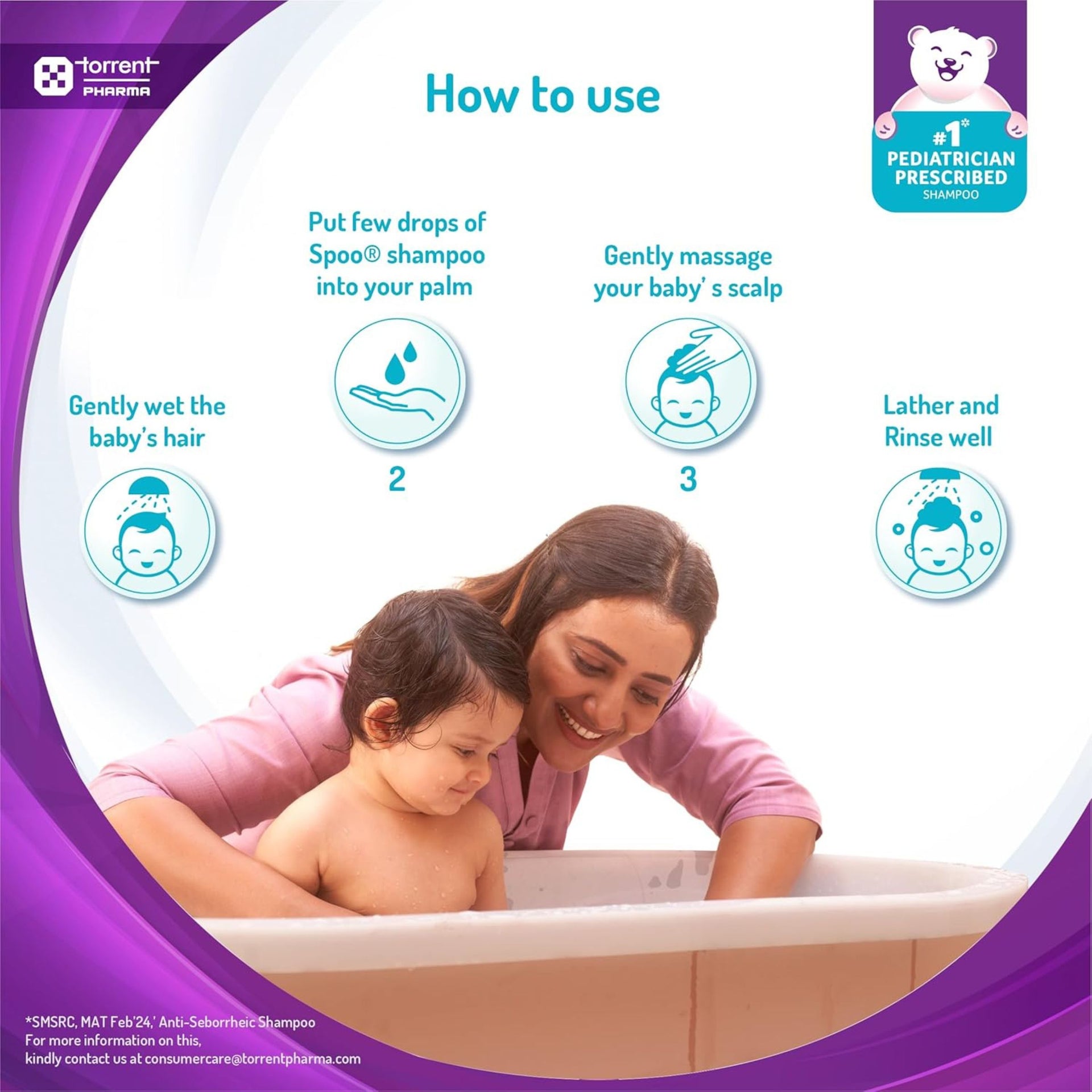 Tedibar Spoo Gentle Baby Shampoo 125 ml | No-Tear Formula | Pediatrician Prescribed | Sulphate & Paraben Free