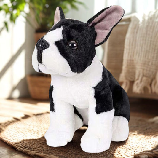 Wild Republic- Sitting Boston Terrier Dog (12 Inch) Black and White color