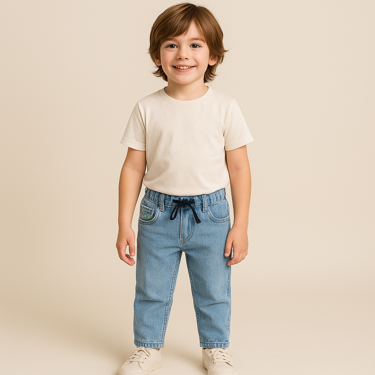Smile Baby Boys' Denim Jeans – Light & Dark Denim | Age 5–12 Years