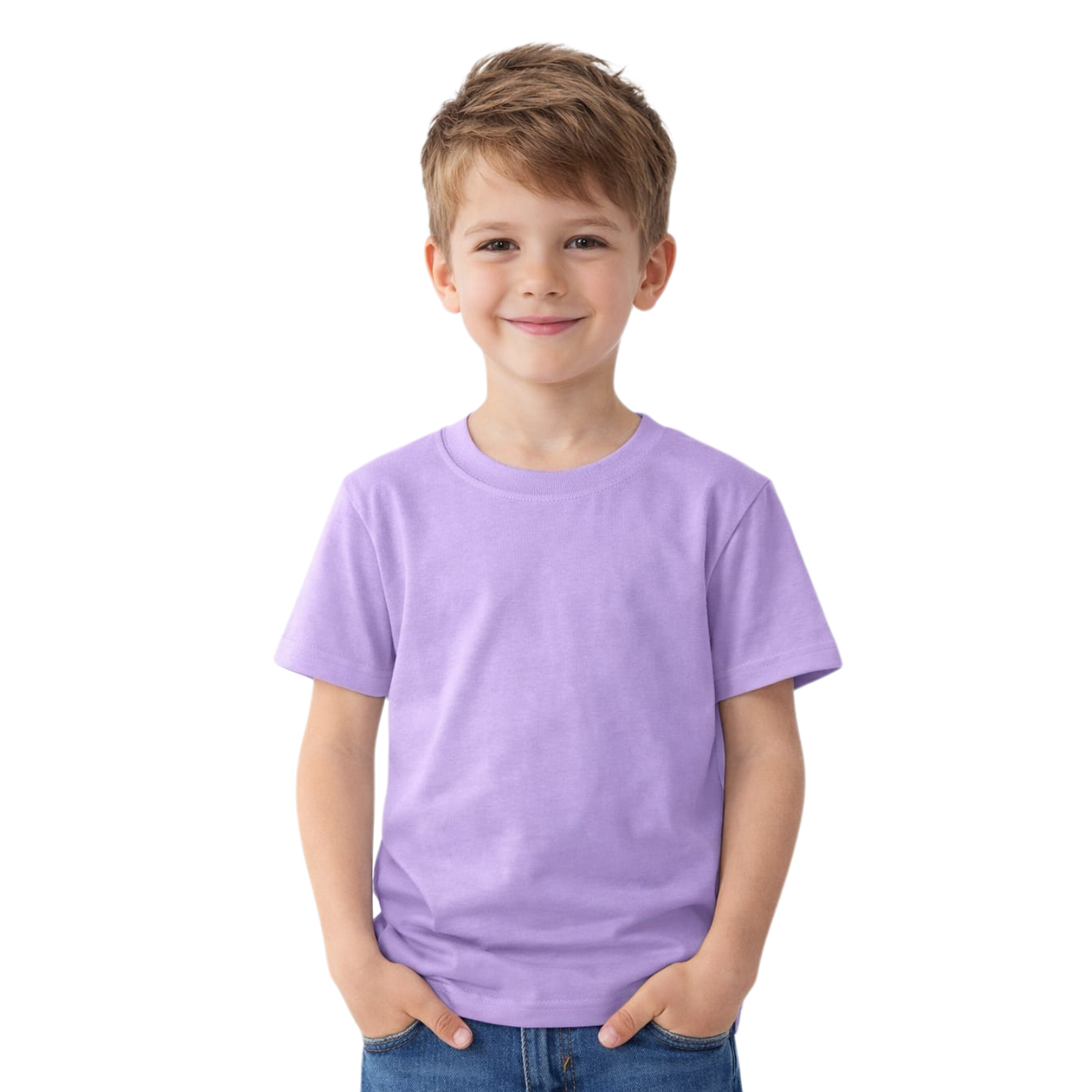 SMILE BABY Boys Half Sleeves Plain T-Shirt (2–10 Years)