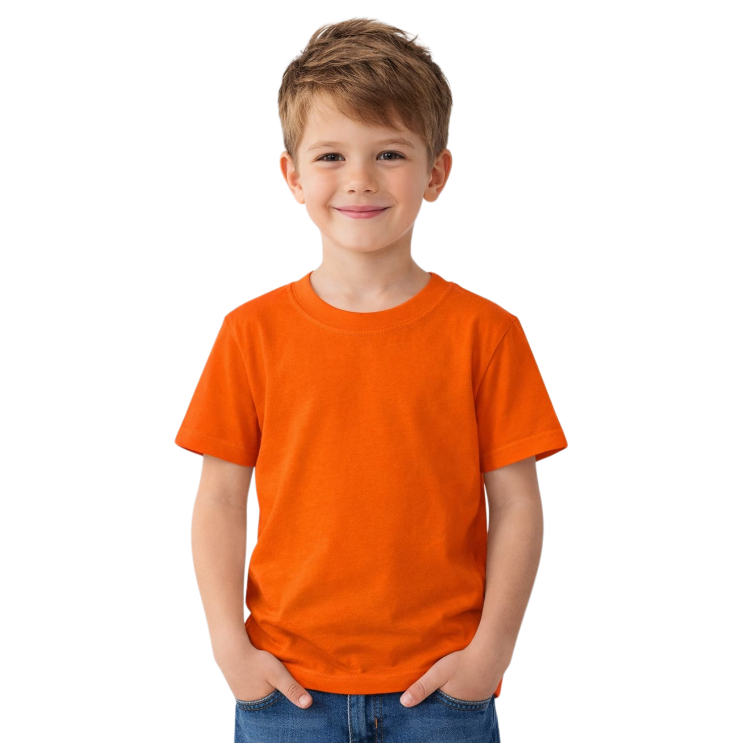 SMILE BABY Boys Half Sleeves Plain T-Shirt (2–10 Years)