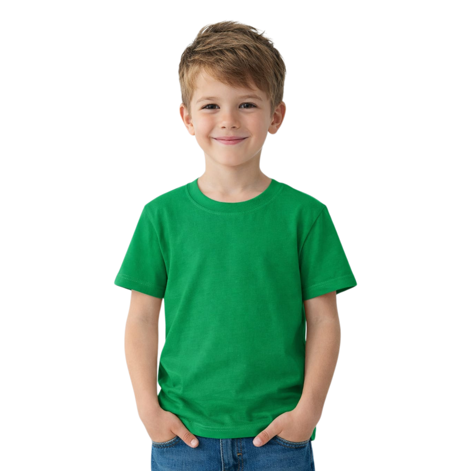 SMILE BABY Boys Half Sleeves Plain T-Shirt (2–10 Years)