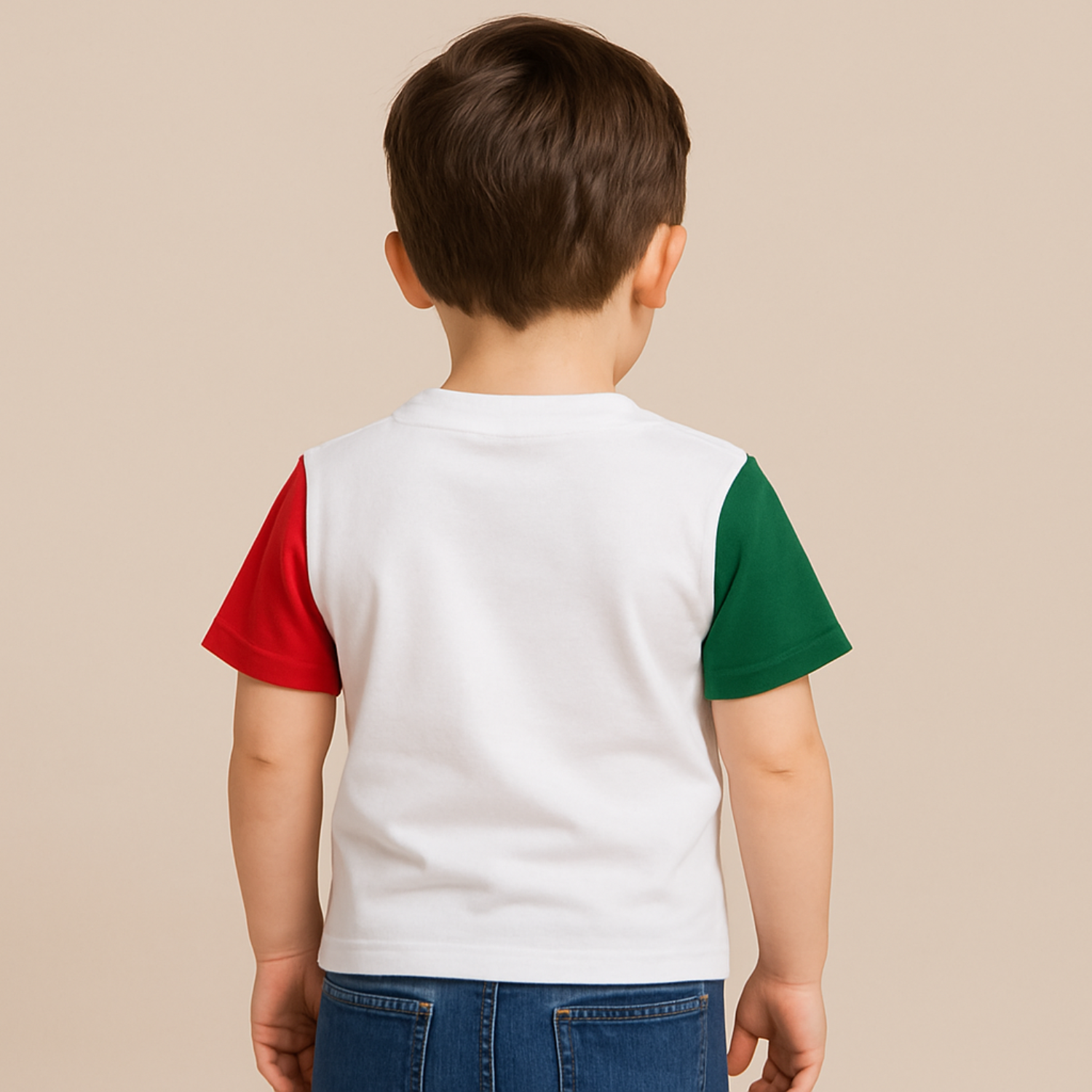 COOLEST Varsity Champs Patchwork T-Shirt – Orange / Royal Blue / Red / Yellow (1–12 Years)