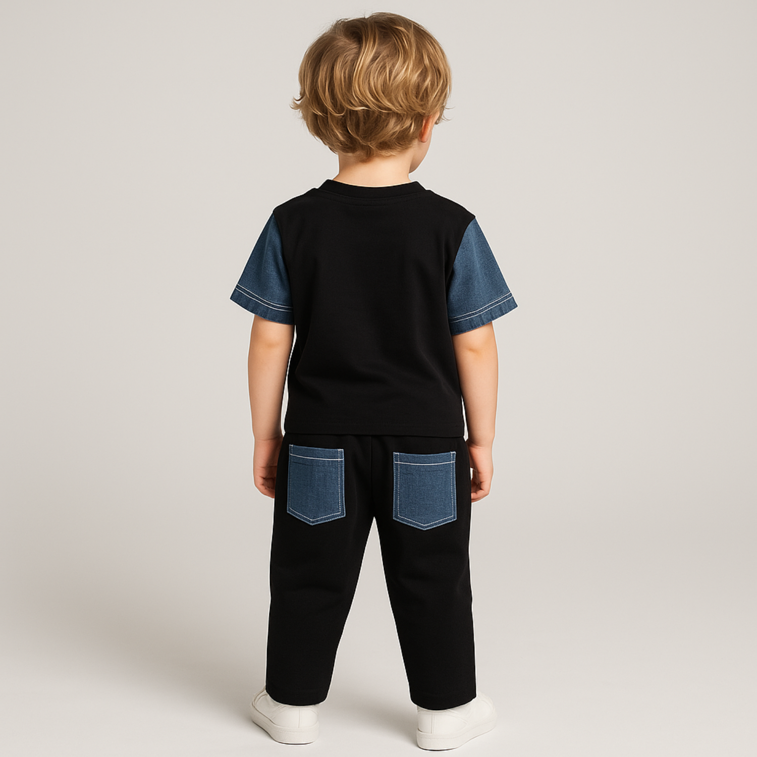 COOLEST Boys Goofy Cartoon T-Shirt & Jogger Pants Set – Black (3–12 Years)