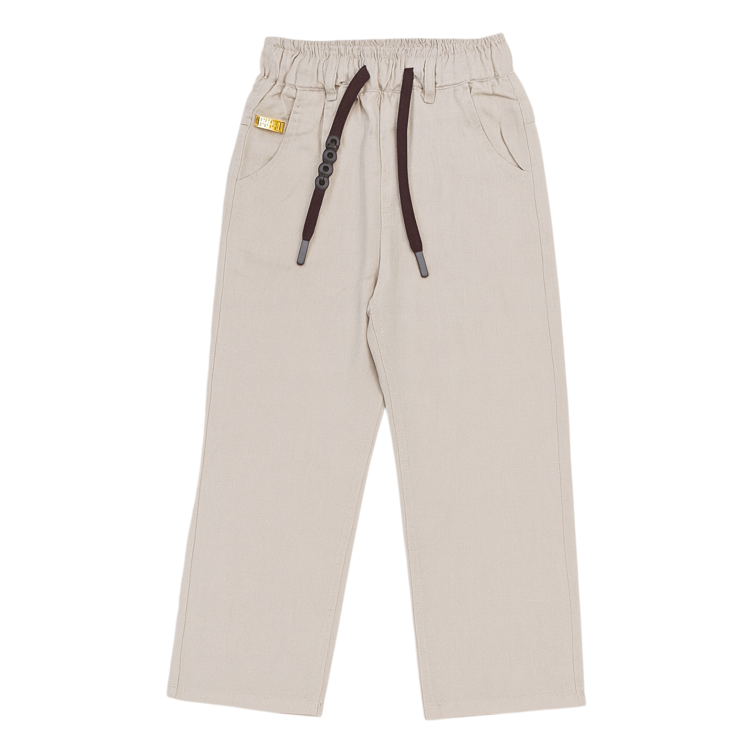 COOLEST Linen-Blend Drawstring Pants – Cream (5–12Y)