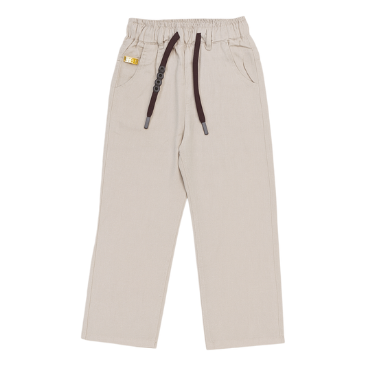 COOLEST Linen-Blend Drawstring Pants – Cream (5–12Y)